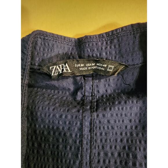 Zara Poplin Blazer Navy Size‎ M - Picture 3 of 5